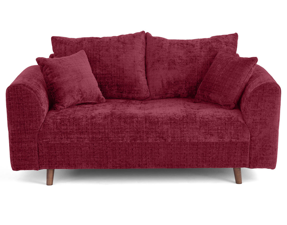 Canapé droit 2 places en velours texturé Rune