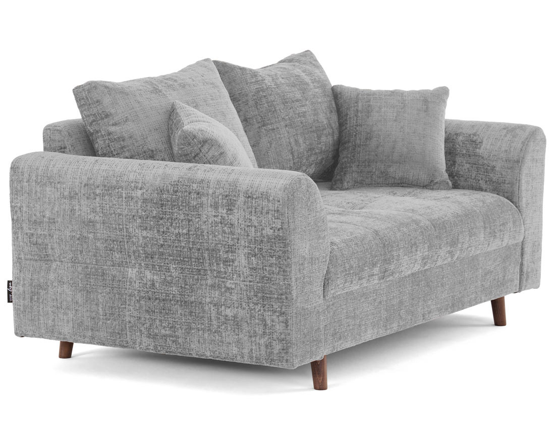 Canapé droit 2 places en velours texturé Rune