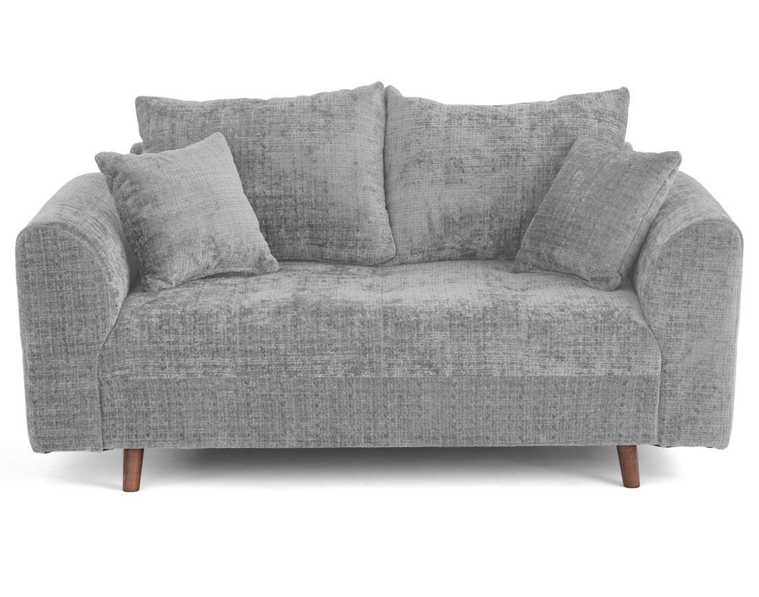 Canapé droit 2 places en velours texturé Rune