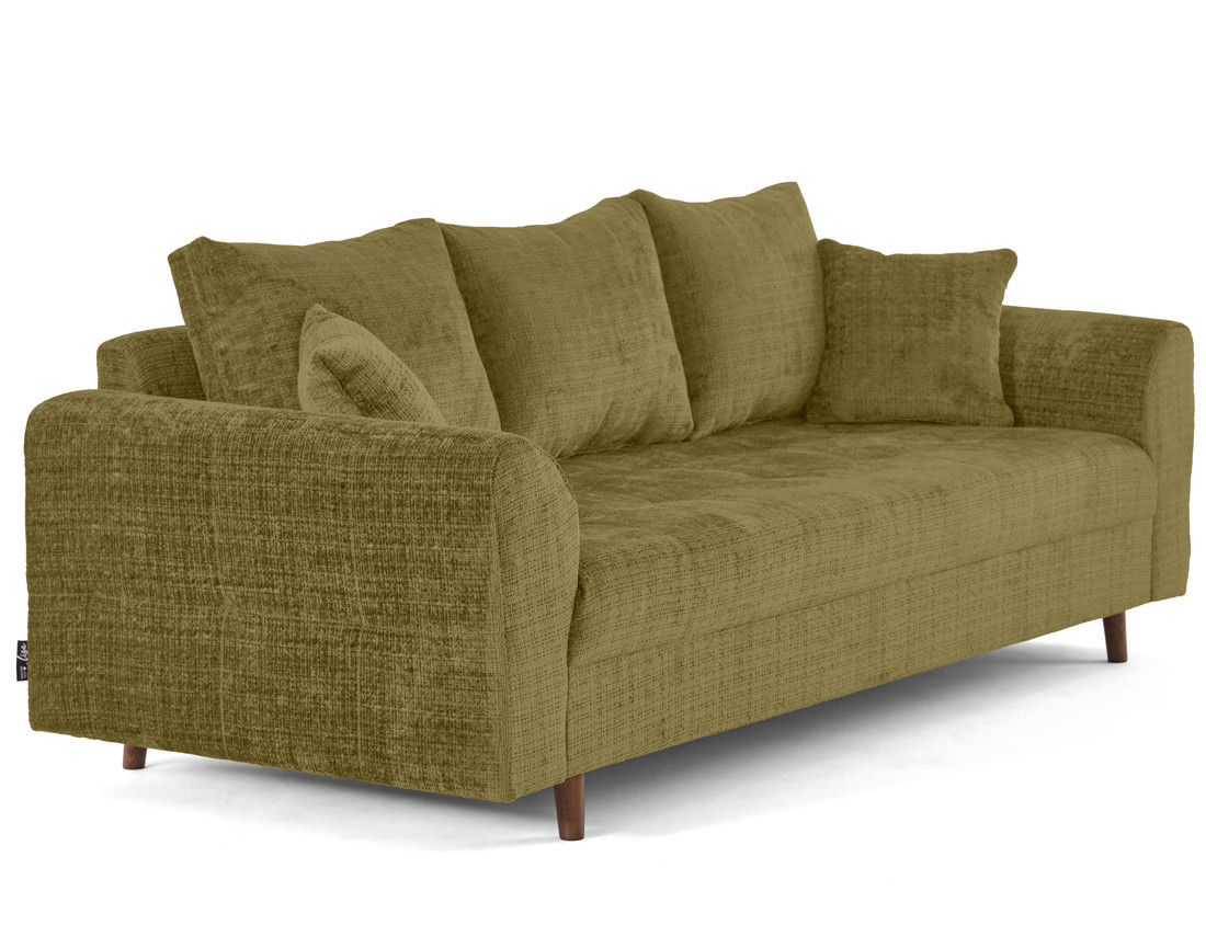 Canapé droit 3 places en velours texturé Rune