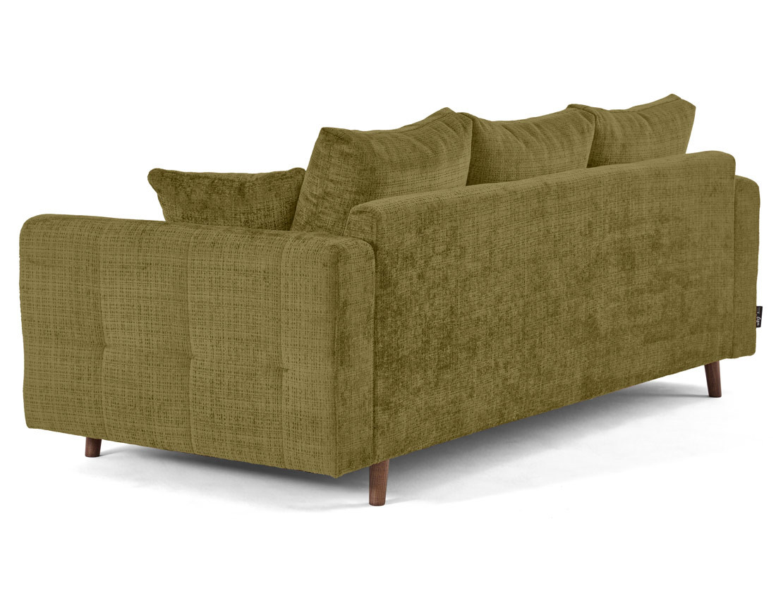 Canapé droit 3 places en velours texturé Rune