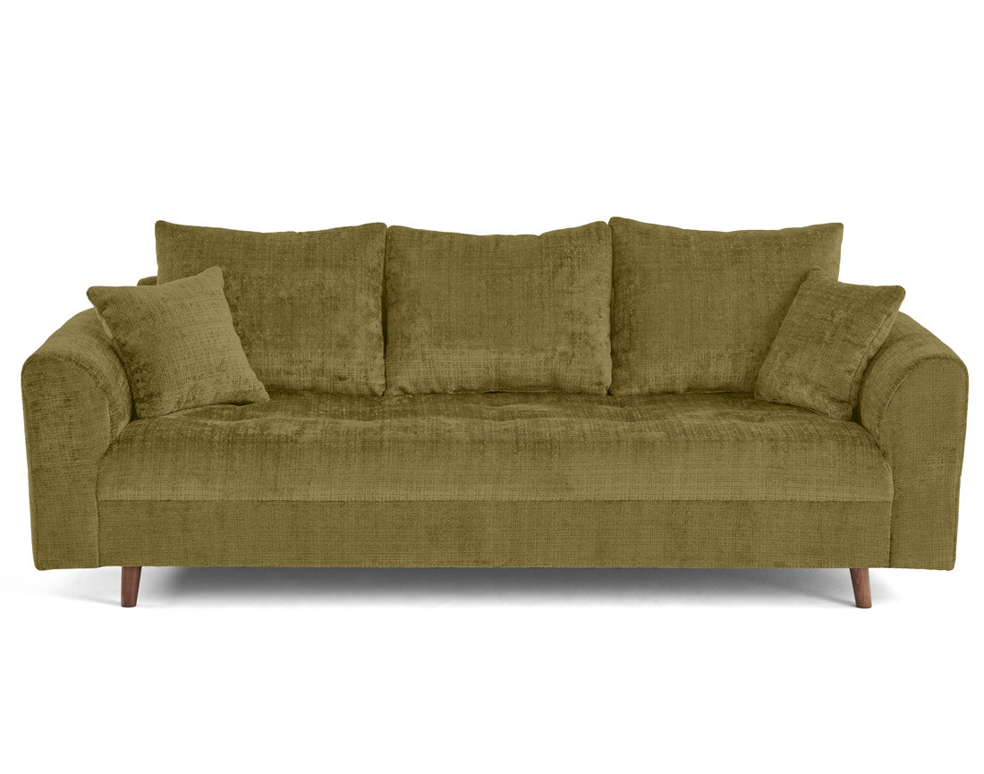 Canapé droit 3 places en velours texturé Rune