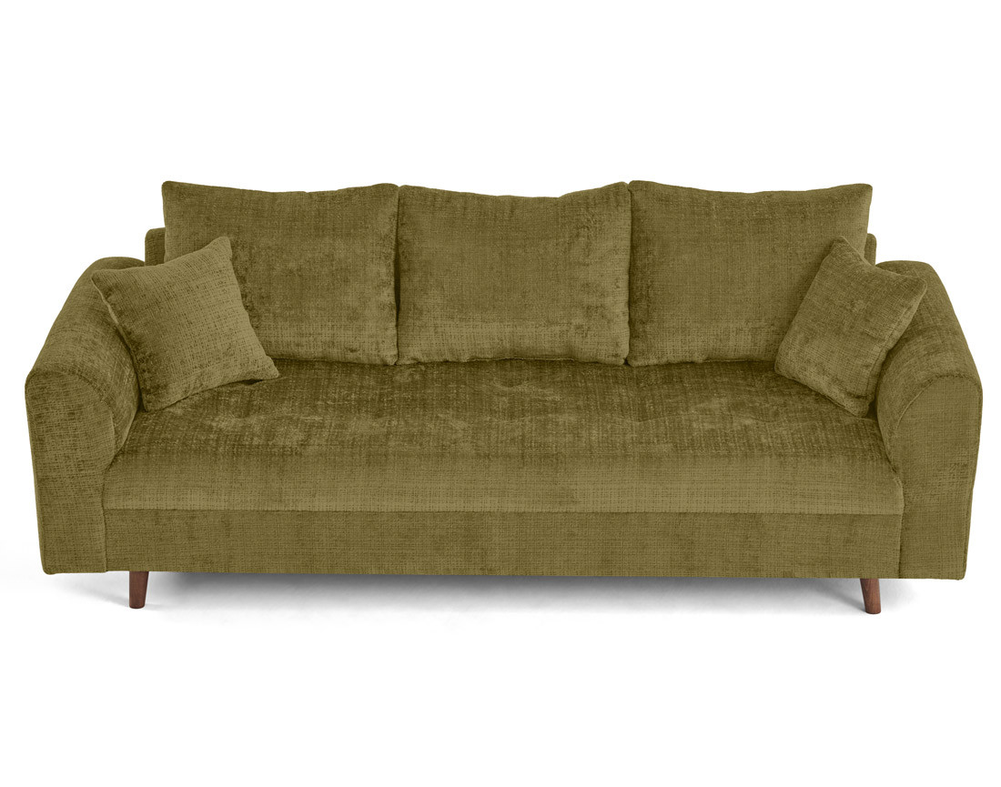 Canapé droit 3 places en velours texturé Rune