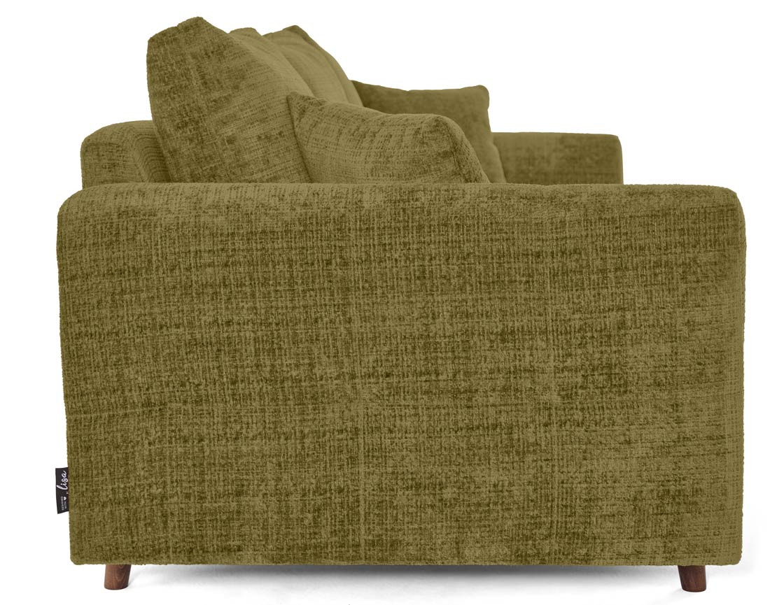 Canapé droit 3 places en velours texturé Rune