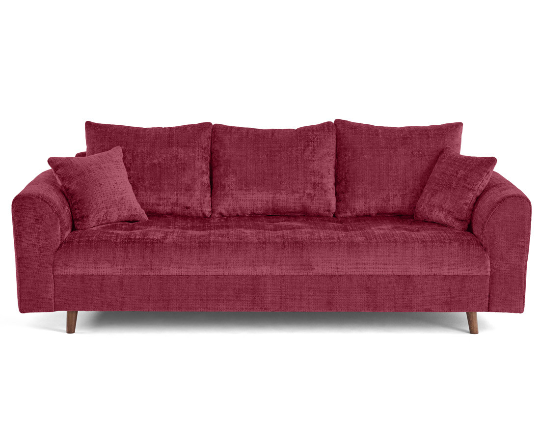 Canapé droit 3 places en velours texturé Rune