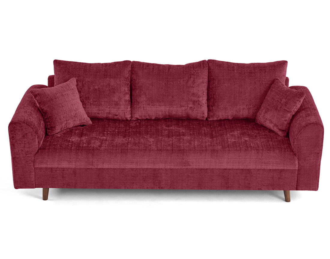 Canapé droit 3 places en velours texturé Rune