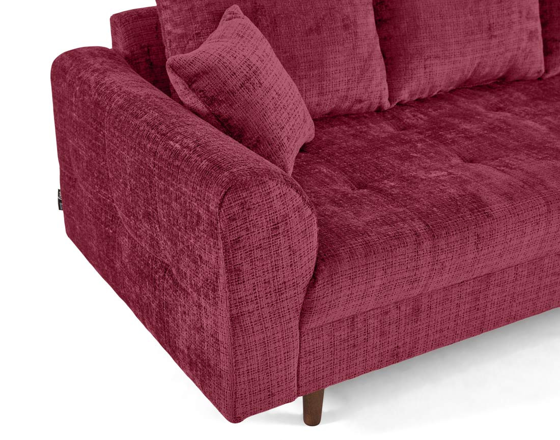 Canapé droit 3 places en velours texturé Rune