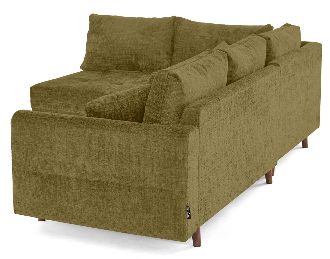 Canapé d'angle gauche 4 places en velours texturé Rune