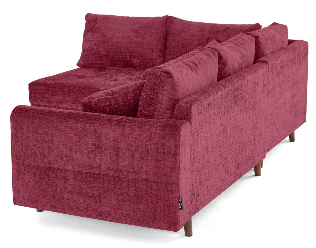 Canapé d'angle gauche 4 places en velours texturé Rune