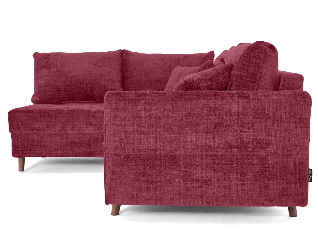 Canapé d'angle gauche 4 places en velours texturé Rune