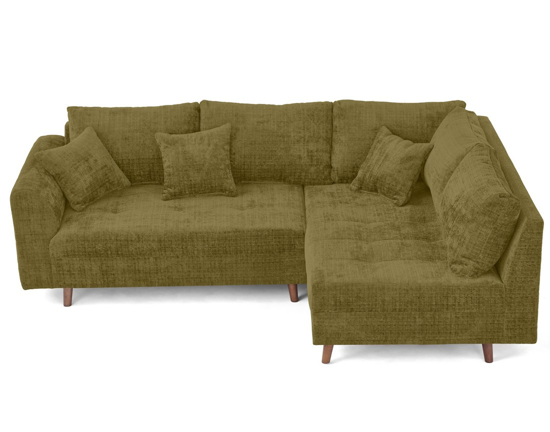 Canapé d'angle droit 4 places en velours texturé Rune