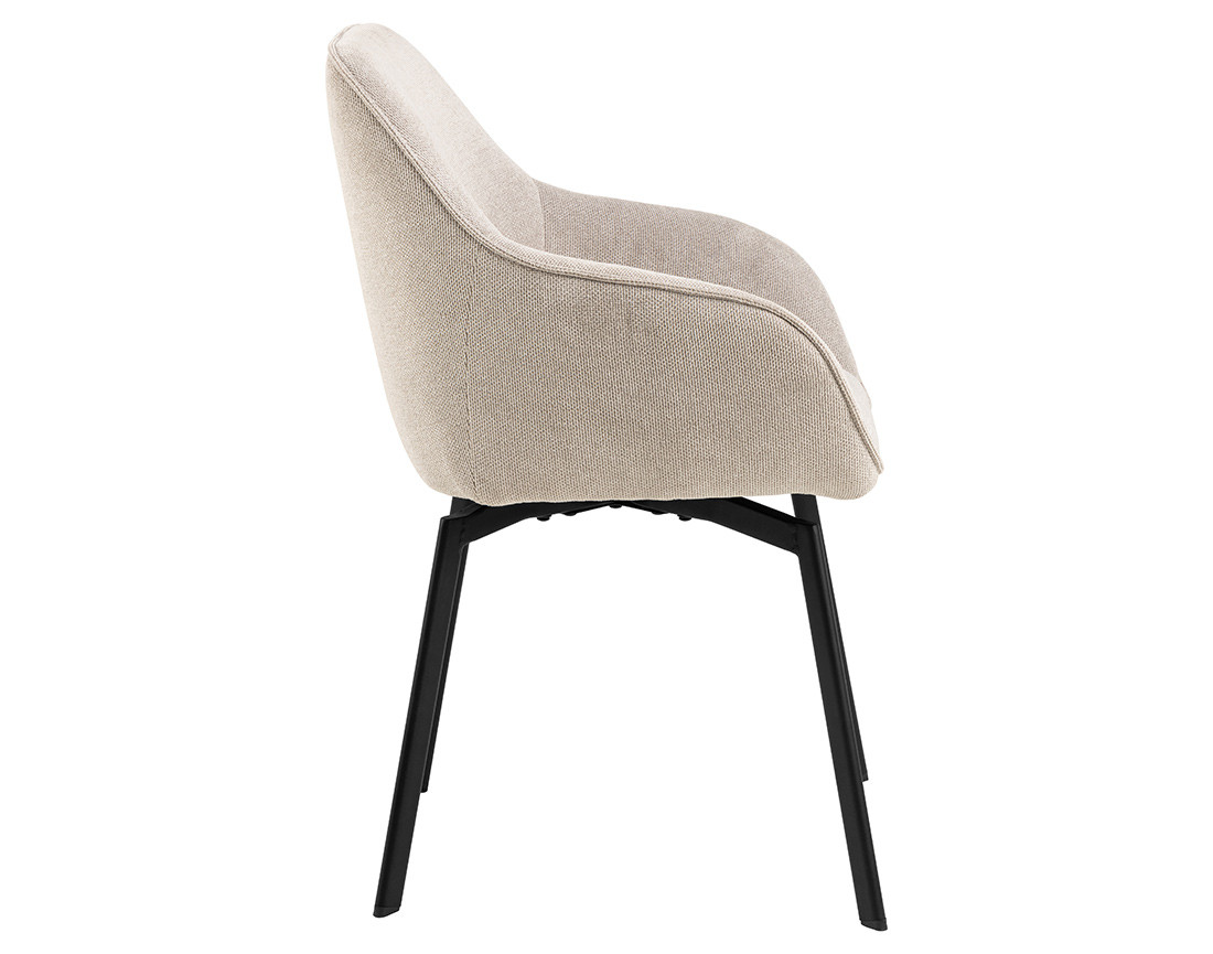 Lot de 2 chaises pivotantes pieds en acier en tissu chenille Juno