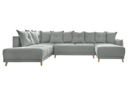 Lena - Canapé scandinave d'angle panoramique convertible gauche