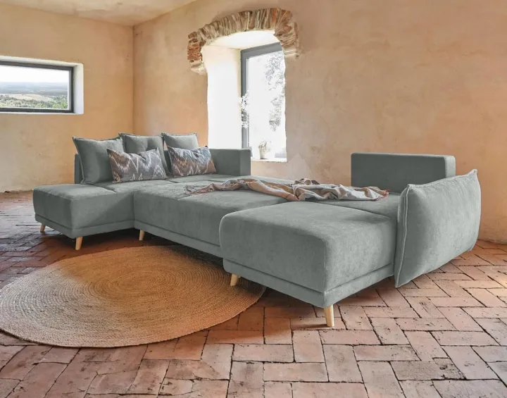 Lena - Canapé scandinave d'angle panoramique convertible gauche Lena - Canapé scandinave d'angle panoramique convertible gauche