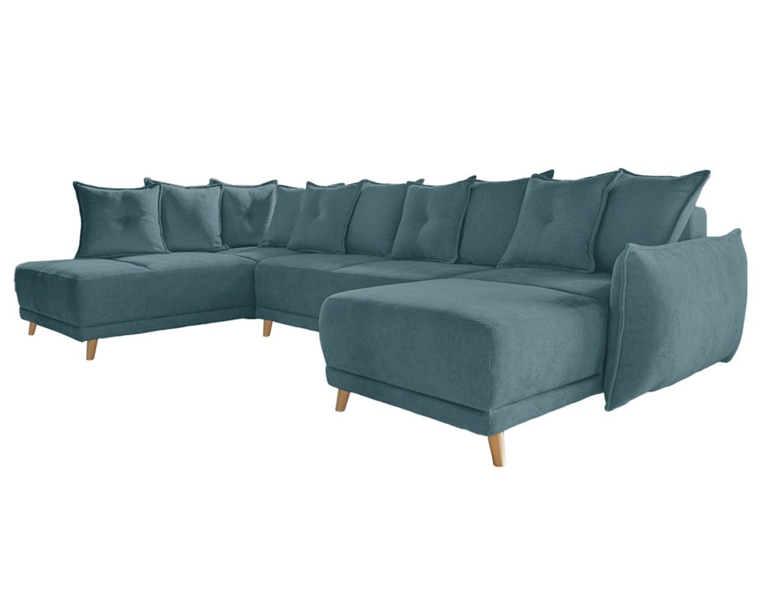 Lena - Canapé scandinave d'angle panoramique convertible gauche
