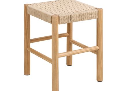 Tabouret en bois et corde tressée H 45cm  Liora