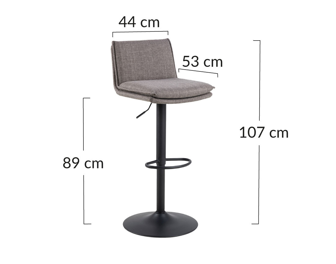 Lot de 2 tabourets ajustables et pivotants en tissu Alora