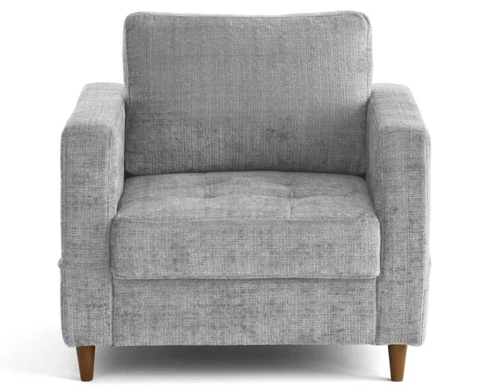 Fauteuil avec poche en velours texturé pieds en bois Anna Fauteuil avec poche en velours texturé pieds en bois Anna