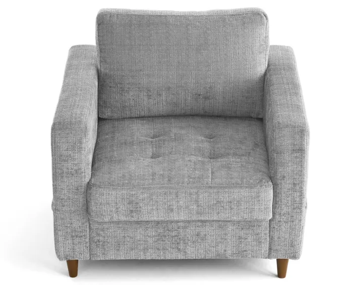 Fauteuil avec poche en velours texturé pieds en bois Anna Fauteuil avec poche en velours texturé pieds en bois Anna