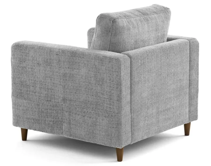 Fauteuil avec poche en velours texturé pieds en bois Anna Fauteuil avec poche en velours texturé pieds en bois Anna