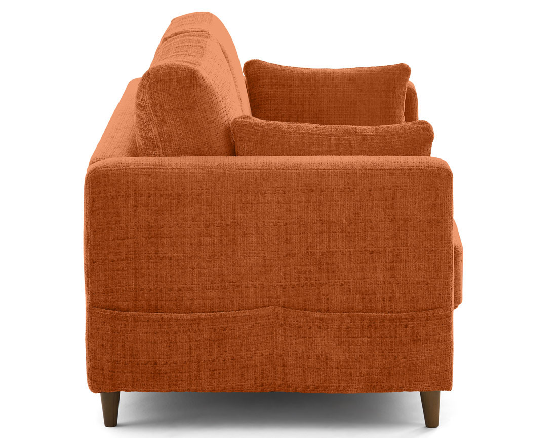 Canapé droit 2 places avec poche en velours texturé Anna