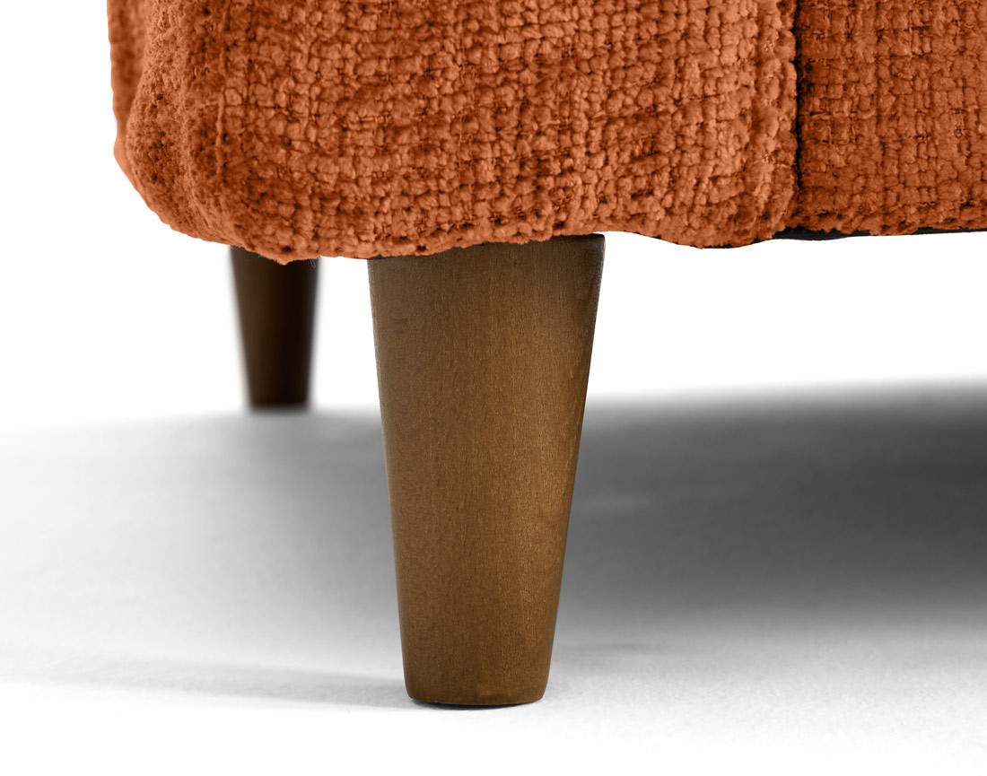 Canapé droit 2 places avec poche en velours texturé Anna