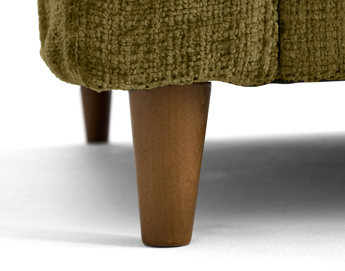 Canapé droit 3 places convertible avec poche en velours texturé Anna