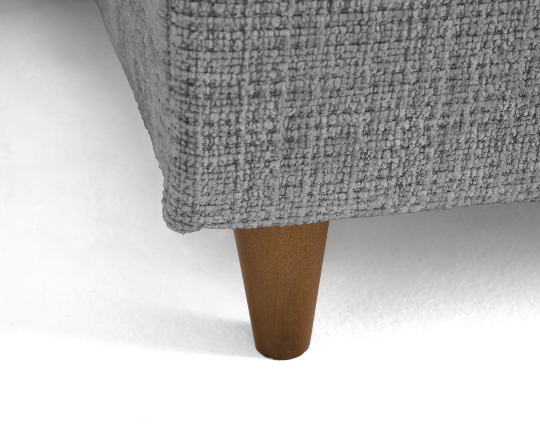 Canapé d'angle droit 4 places convertible avec coffre en velours texturé Anna