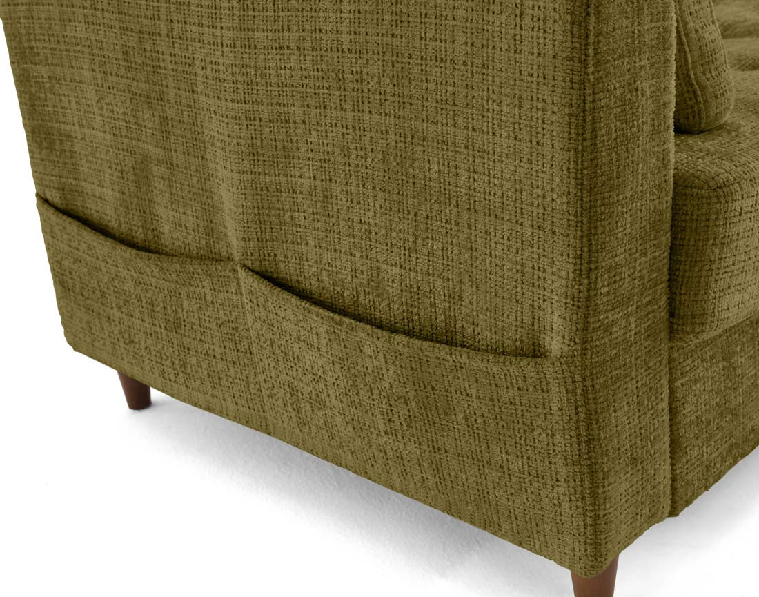 Canapé d'angle droit 4 places convertible avec coffre en velours texturé Anna