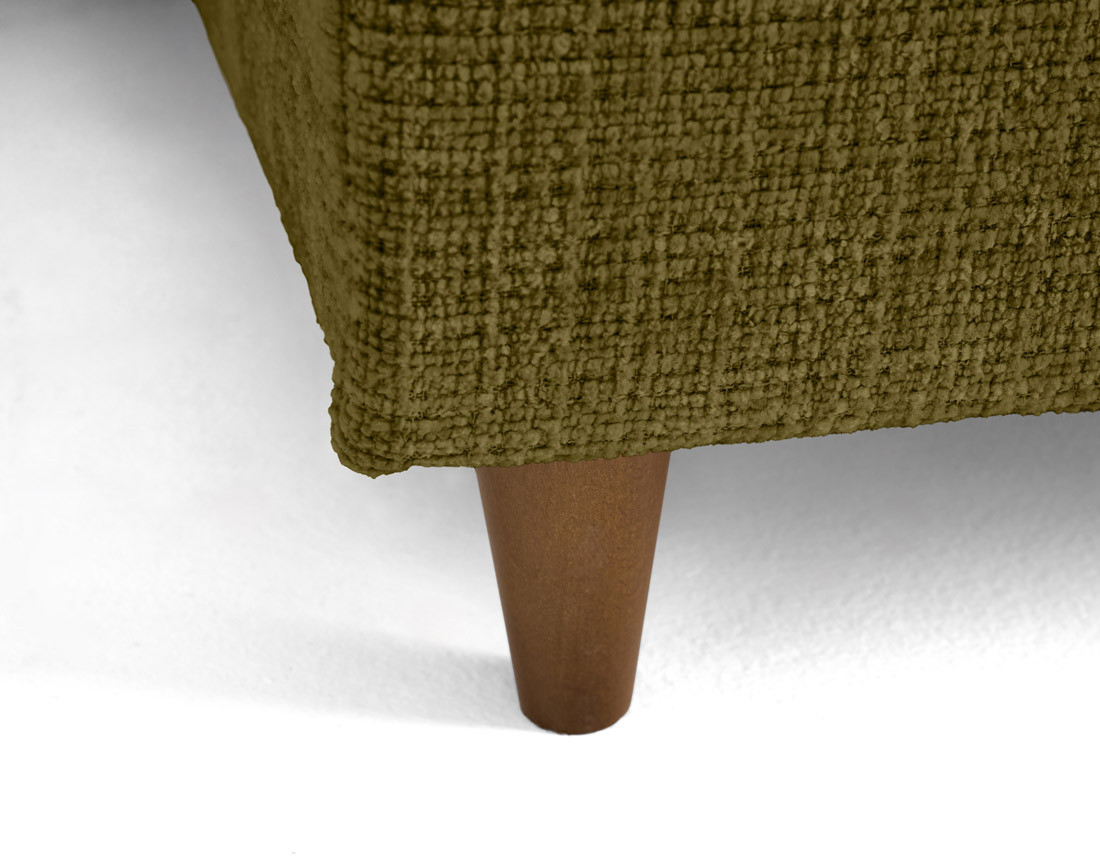 Canapé d'angle droit 5 places convertible en velours texturé Anna