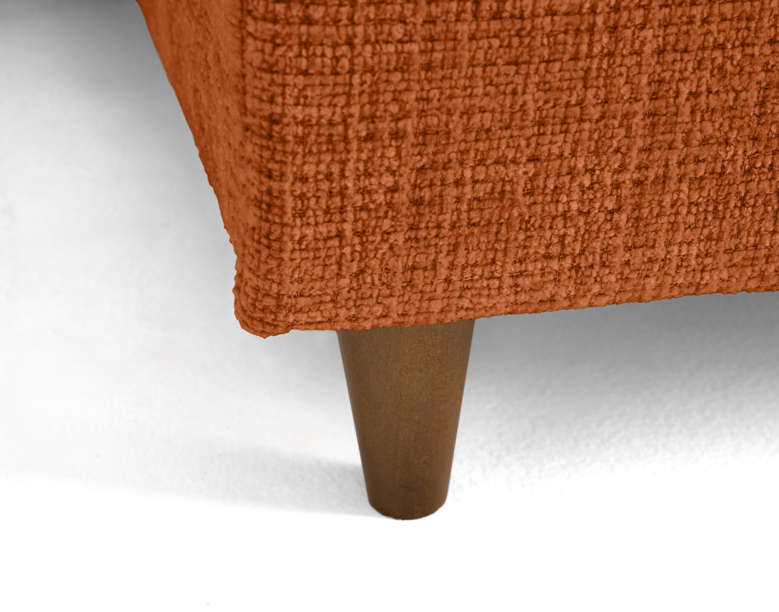 Canapé d'angle droit 5 places convertible en velours texturé Anna
