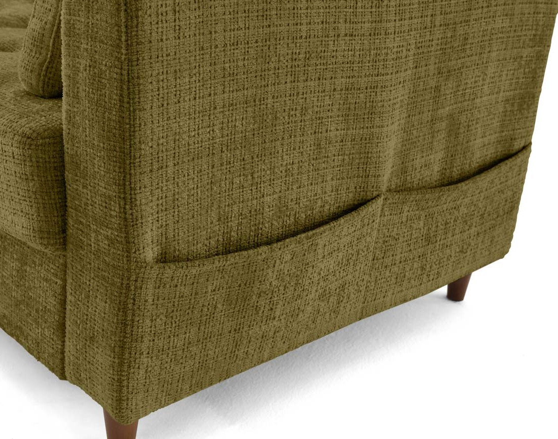 Canapé d'angle gauche 5 places convertible en velours texturé Anna