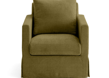 Fauteuil déhoussable en velours texturé Serena