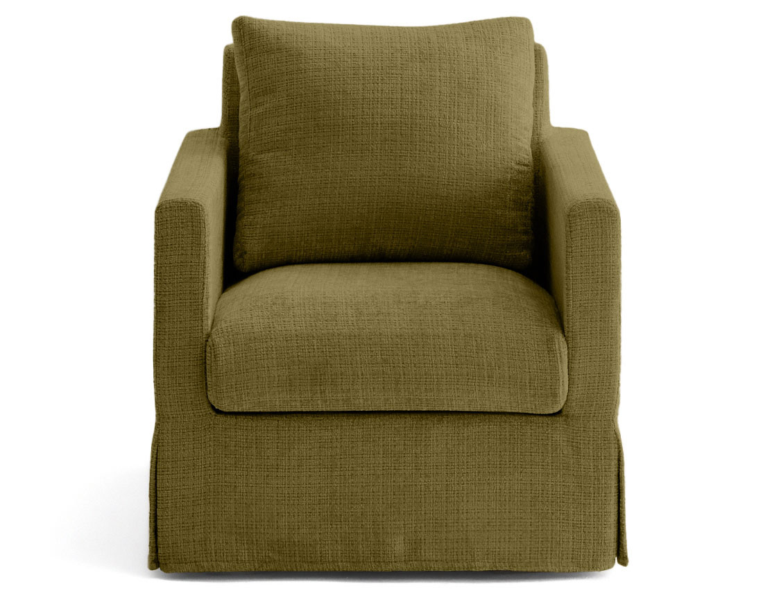 Fauteuil déhoussable en velours texturé Serena