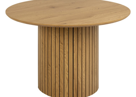 Table à manger ronde bois effet chêne 4 personnes Tardis