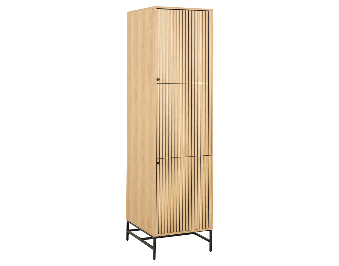 Armoire dressing avec étagères et penderie bois et pieds métal Marc