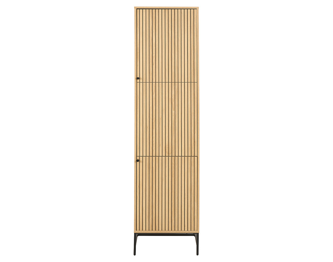 Armoire dressing avec étagères et penderie bois et pieds métal Marc