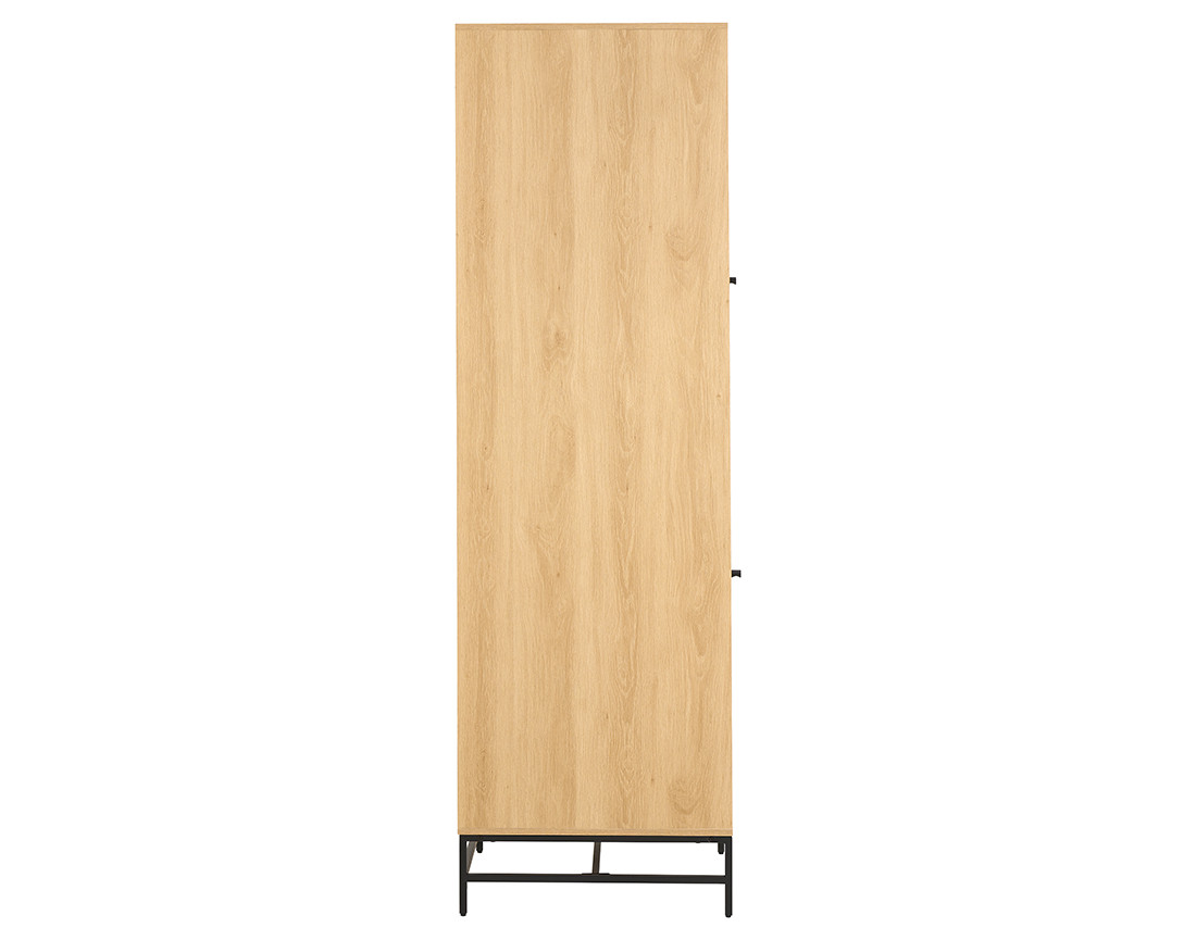 Armoire dressing avec étagères et penderie bois et pieds métal Marc