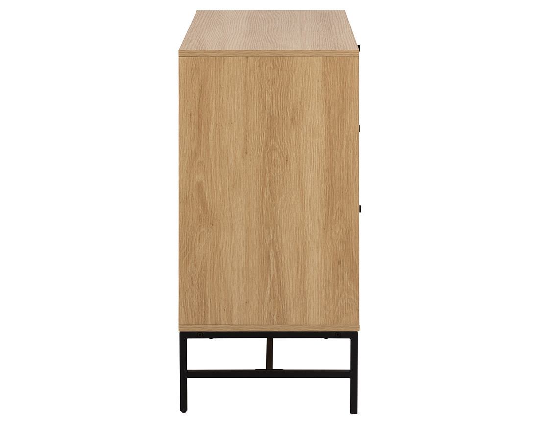 Commode 3 tiroirs bois pieds en métal Marc