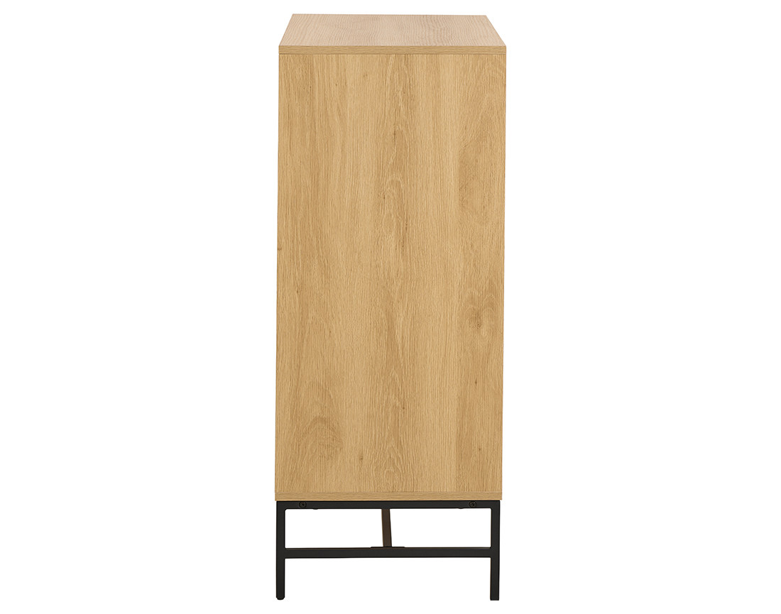 Commode 4 tiroirs bois pieds en métal Marc