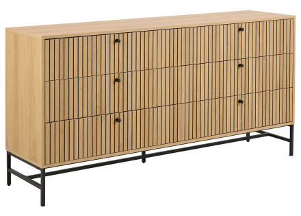 Commode 6 tiroirs bois pieds en métal Marc