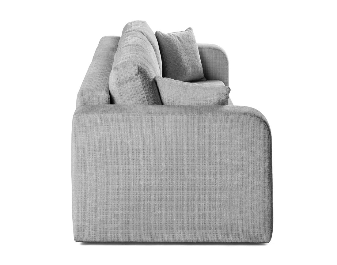 Canapé droit 3 places convertible avec coffre en velours texturé Miro Canapé droit 3 places convertible avec coffre en velours texturé Miro