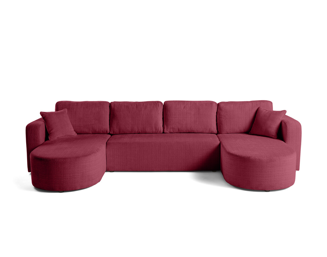 Canapé panoramique convertible avec coffre en velours texturé Miro