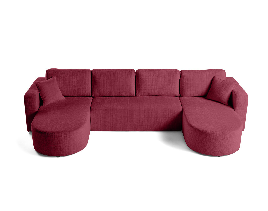 Canapé panoramique convertible avec coffre en velours texturé Miro