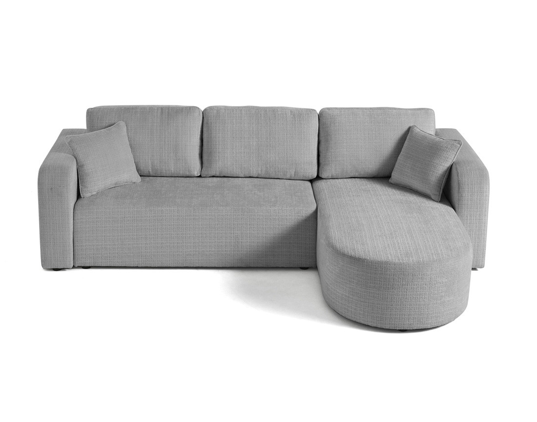 Canapé d'angle réversible 4 places convertible avec coffre en velours texturé Miro