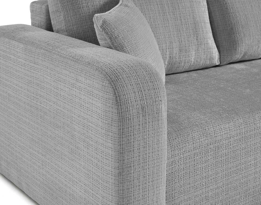 Canapé d'angle réversible 4 places convertible avec coffre en velours texturé Miro