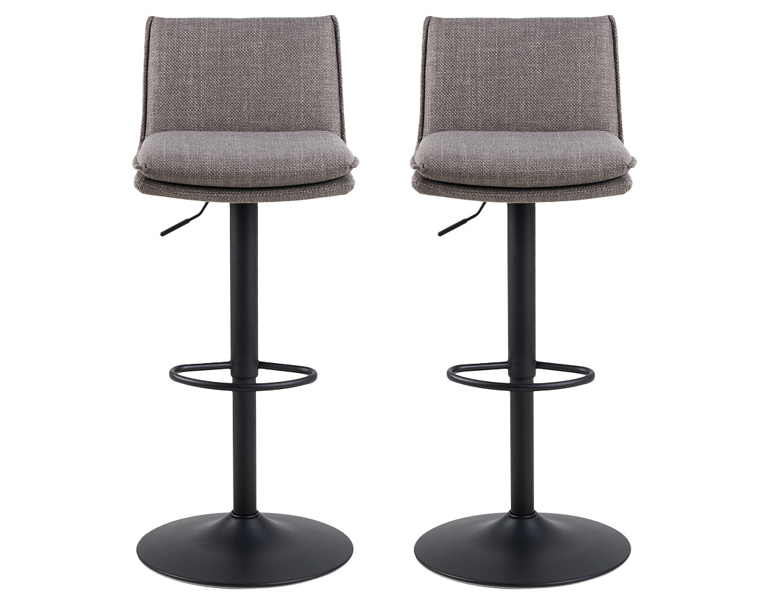 Lot de 2 tabourets ajustables et pivotants en tissu Alora