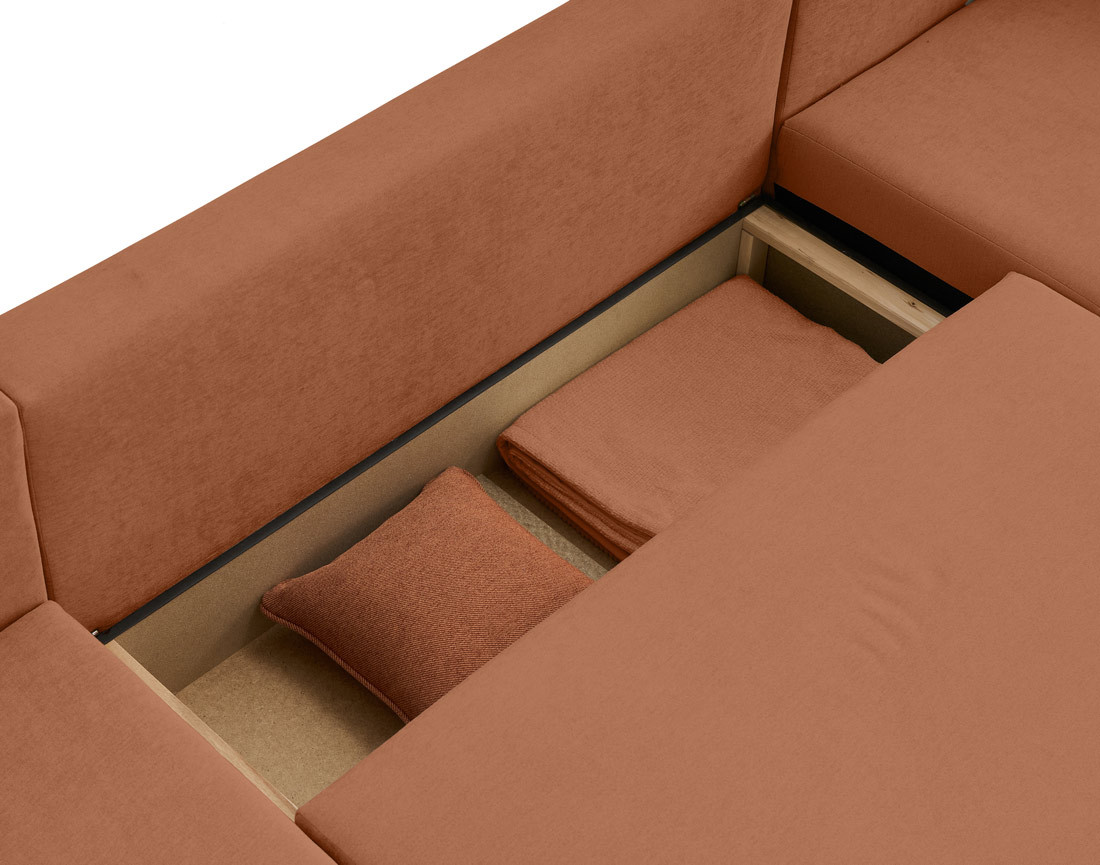 Canapé panoramique 7 places - convertible avec coffre - Topaze