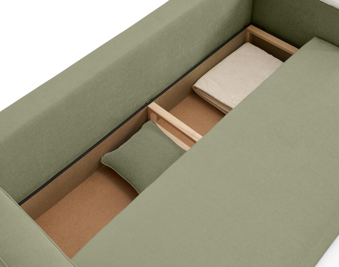 Canapé 3 places - convertible avec coffre - en tissu - Topaze