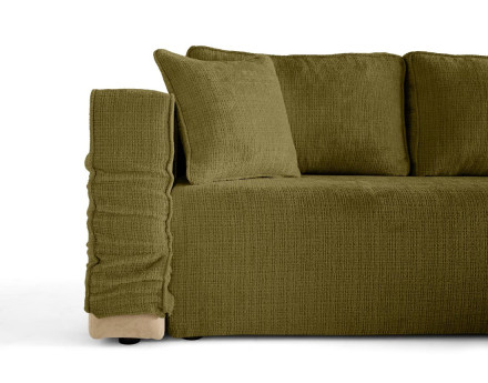 Canapé d'angle déhoussable réversible 4 places en velours texturé Topaze